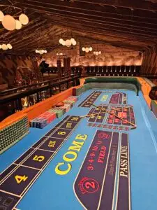 An empty craps table