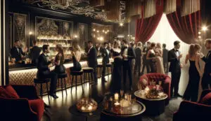 elegant black and gold cocktail party