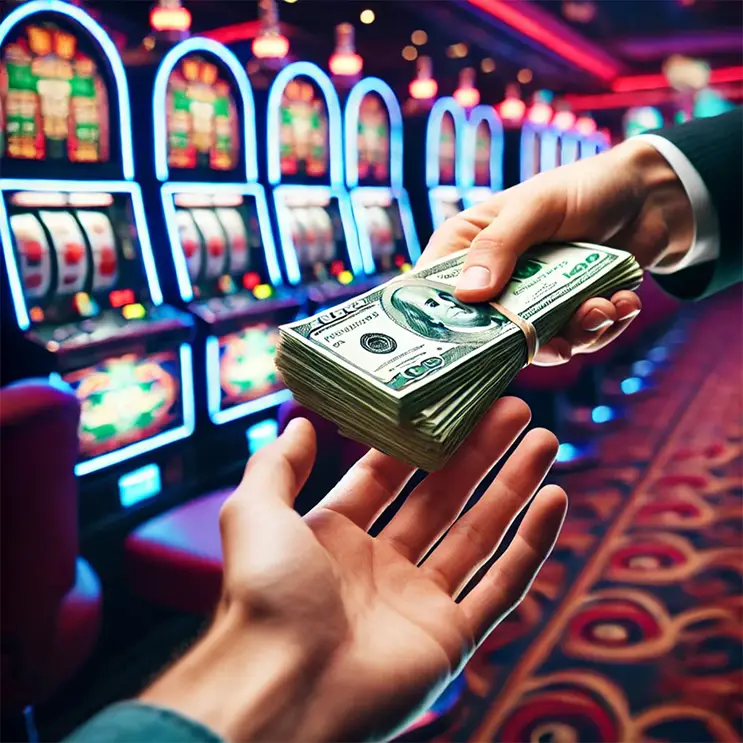 cash handout at a casino
