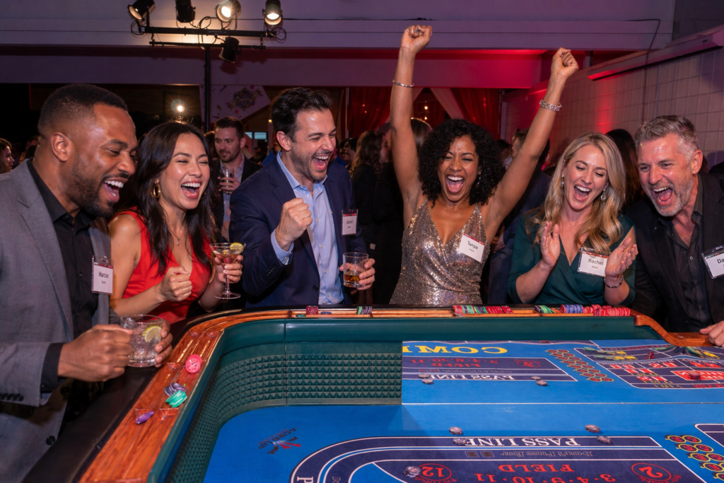 craps players celebrating