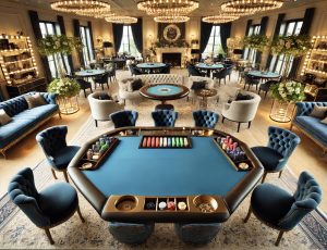 casino themed event in living room